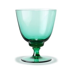 Flow Footed Glass 11.8 oz Emerald Green by Holmegaard