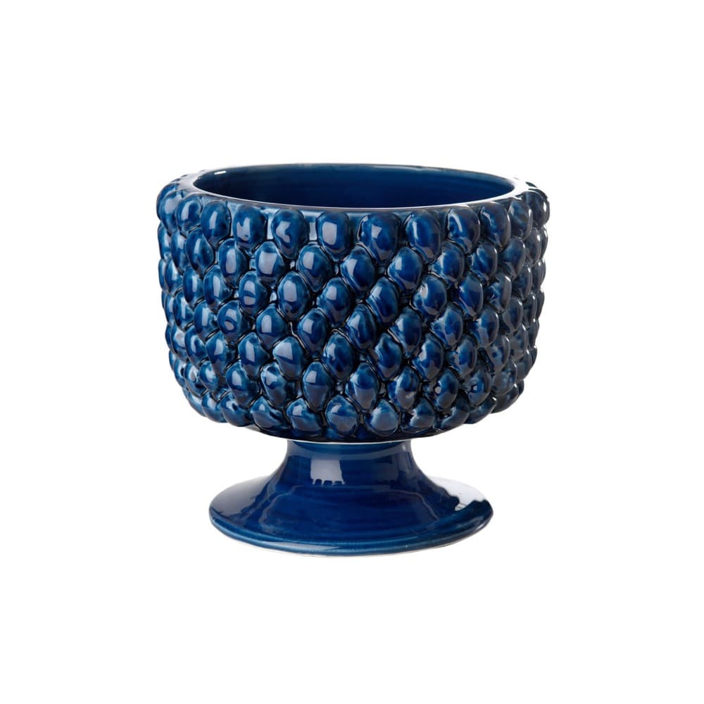 Small Vinci Pine Cone Blue Ceramic Planter by Abigails