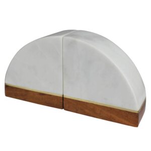 Nova Marble Bookend with Wood Base by HomArt