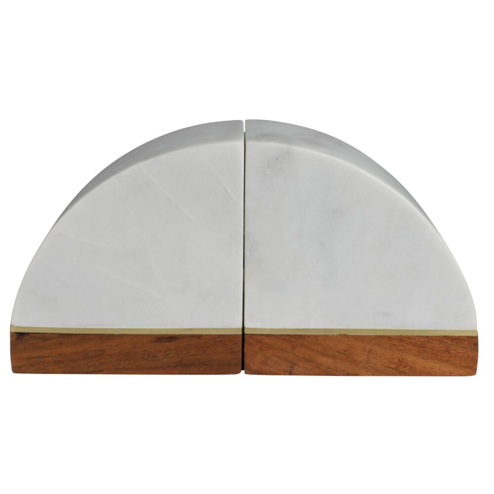 Nova Marble Bookend with Wood Base by HomArt - Image 2