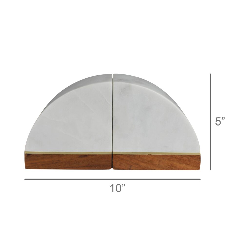 Nova Marble Bookend with Wood Base by HomArt - Image 4