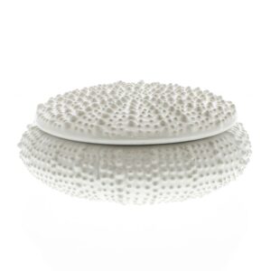 Large White Ceramic Urchin Box by HomArt