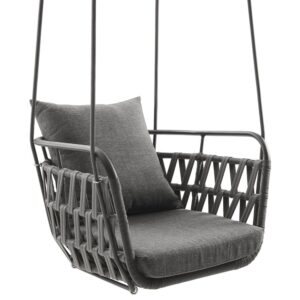 Kaliah Outdoor Patio Aluminum Swing Chair in Charcoal Charcoal by Modway