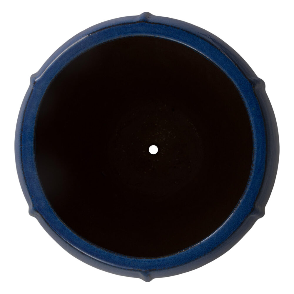 Crest Tall Round Blue Snow Ceramic Planters by Emissary - Image 6