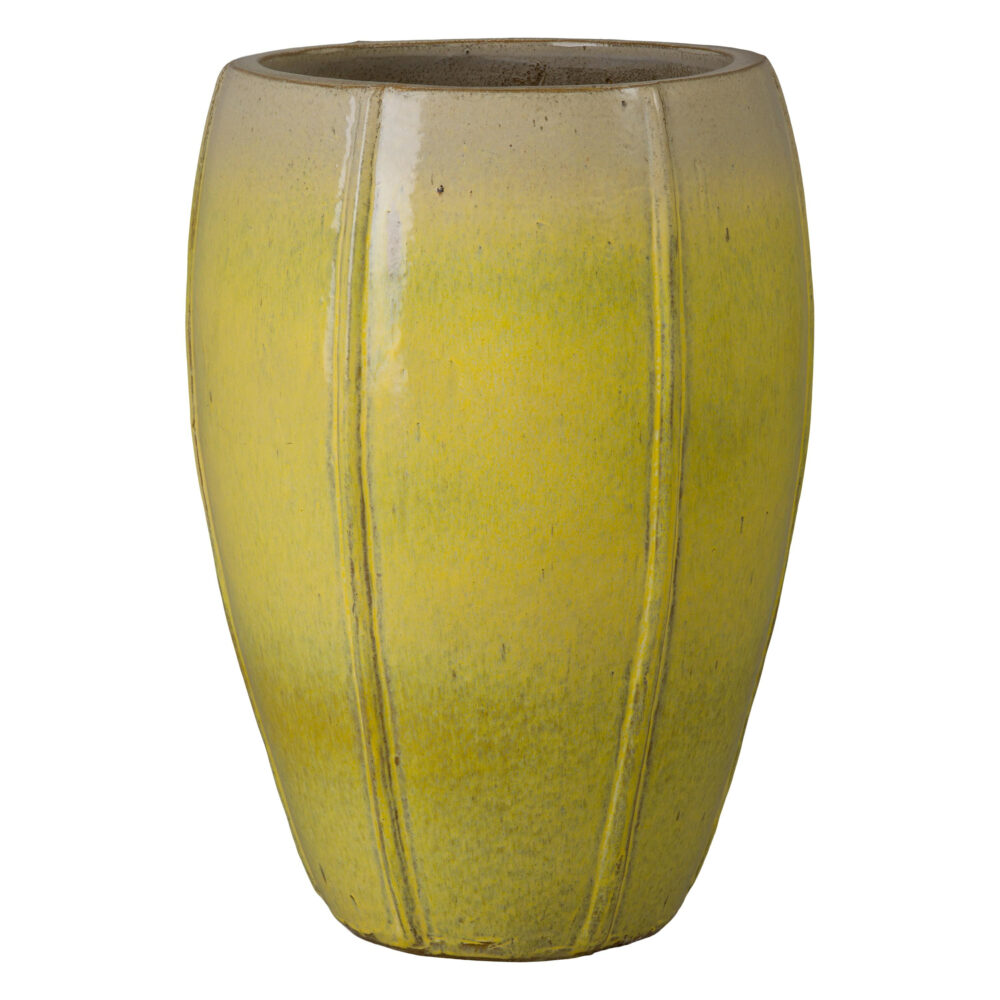 Crest Tall Round Yellow Snow Ceramic Planters by Emissary - Image 4