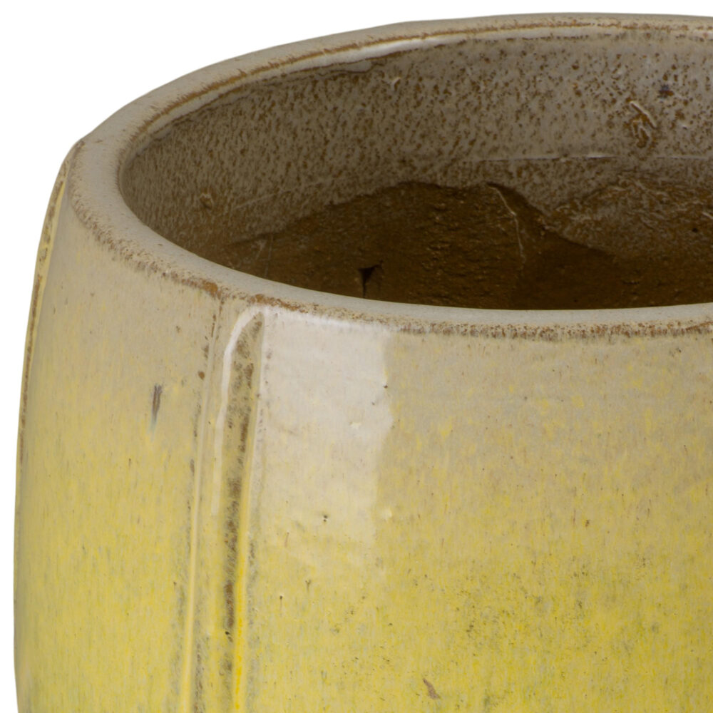 Crest Tall Round Yellow Snow Ceramic Planters by Emissary - Image 5