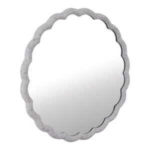 Large White Aluminum Wave Mirror by BIDKhome
