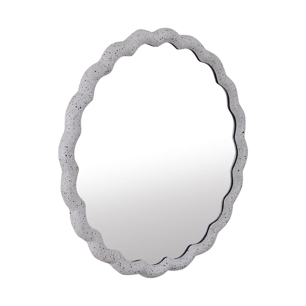 Medium White Aluminum Wave Mirror by BIDKhome