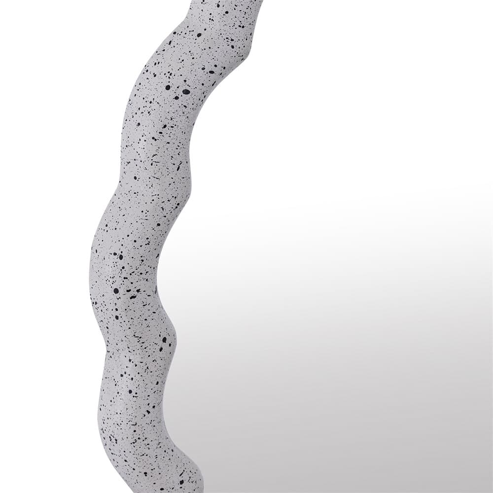 Medium White Aluminum Wave Mirror by BIDKhome - Image 3