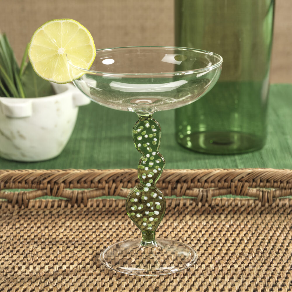 Climbing Cacti Tequila Cocktail Glasses, Set of 4, Cactus Green by Zodax - Image 2
