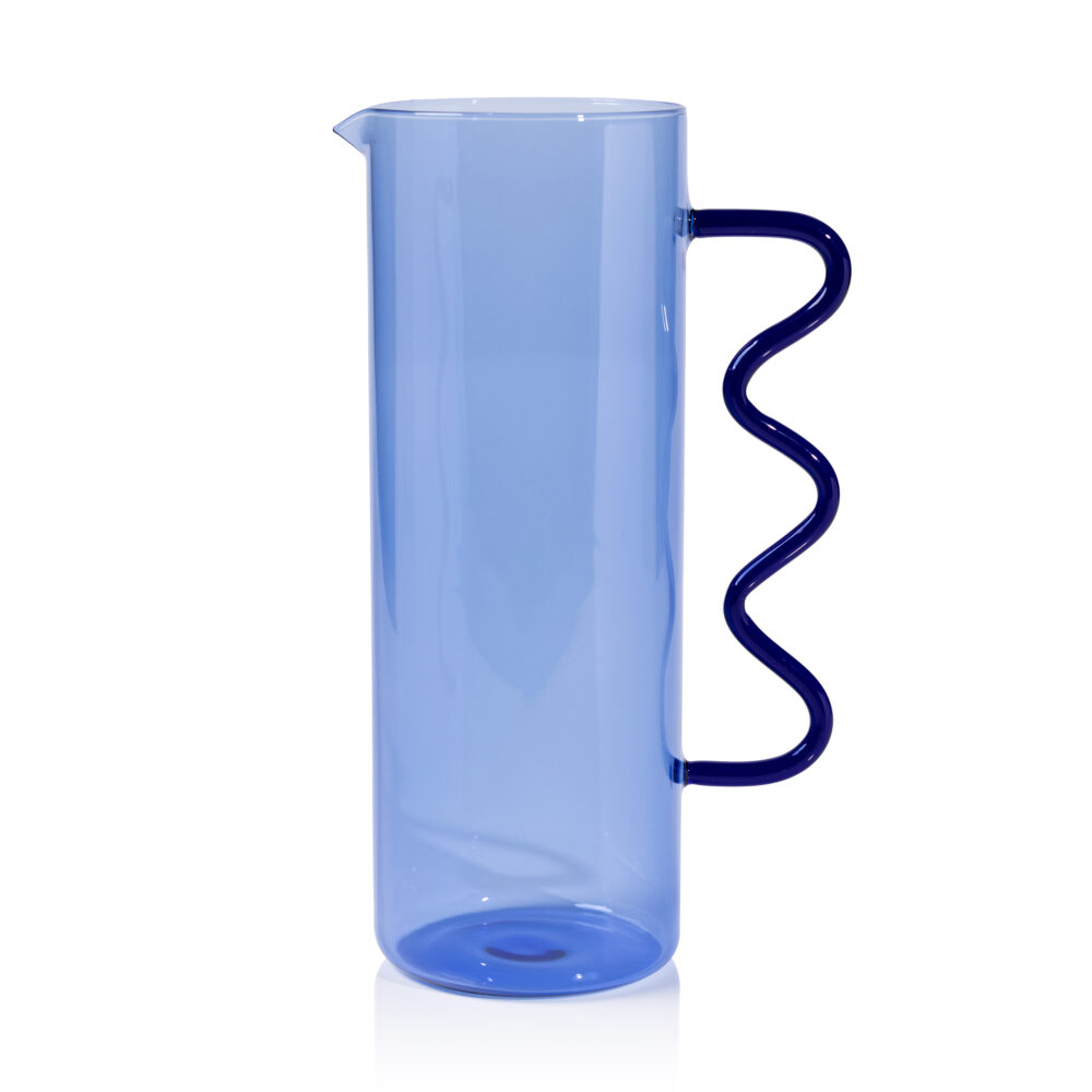 Costa de Sol Glass Pitcher, Blue by Zodax