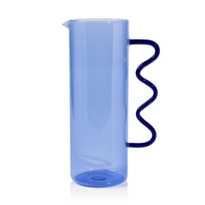 Costa de Sol Glass Pitcher, Blue by Zodax