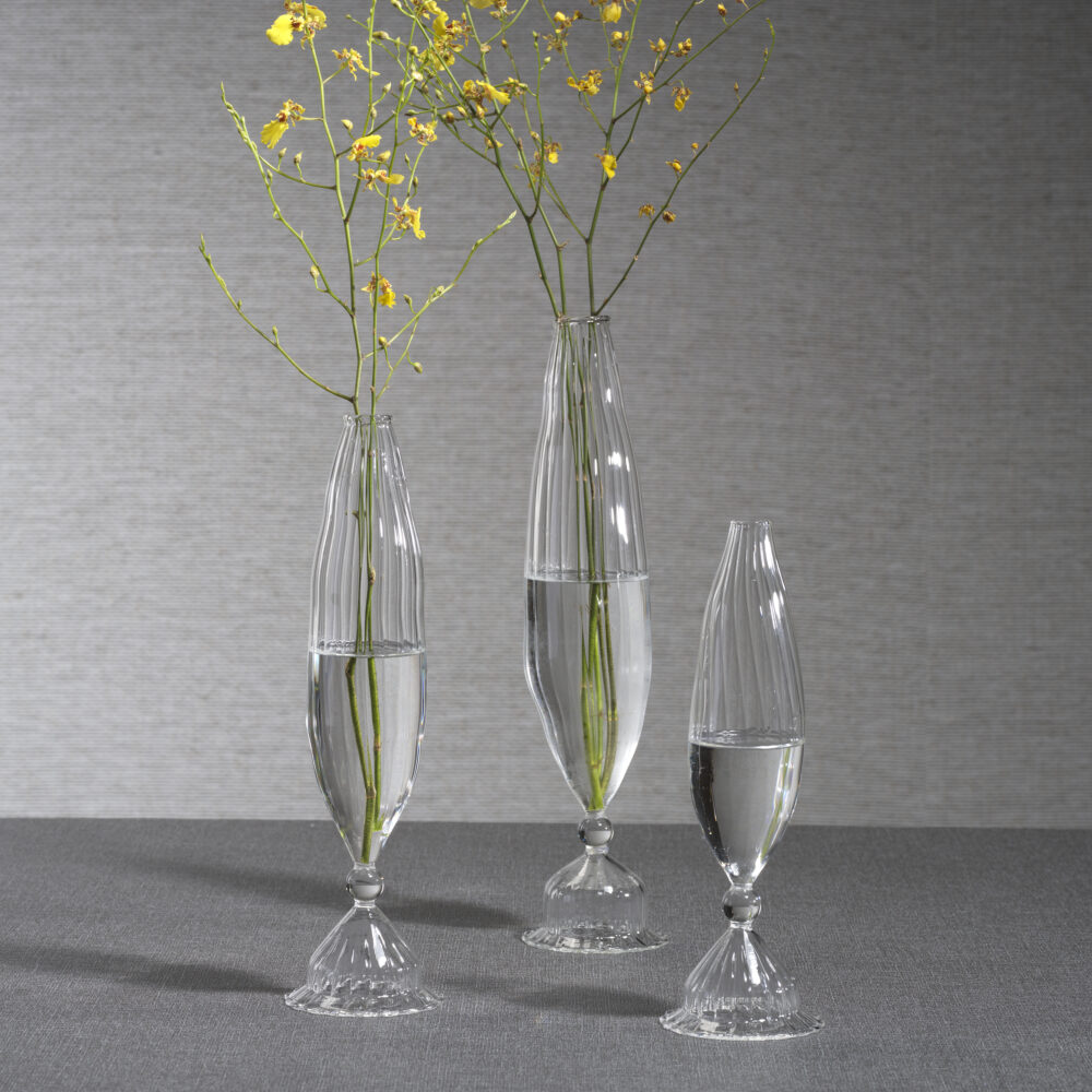 Flo 2,Piece Set Optic Glass Vases, 12" by Zodax - Image 3