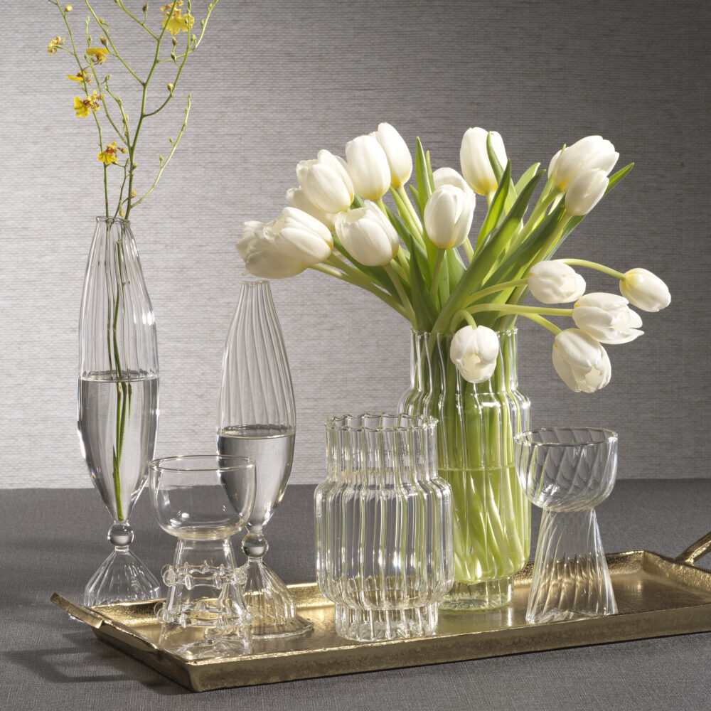Flo 2,Piece Set Optic Glass Vases, 12" by Zodax - Image 4