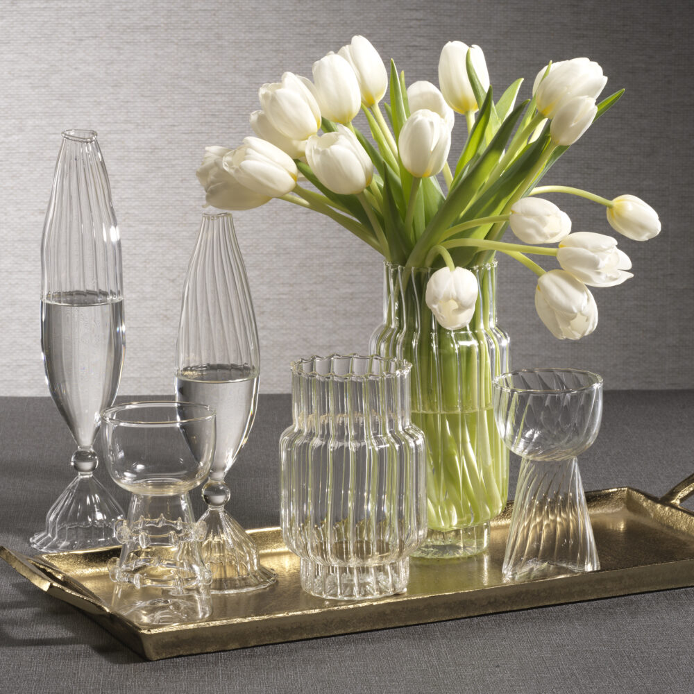 Flo 2,Piece Set Optic Glass Vases, 12" by Zodax - Image 5