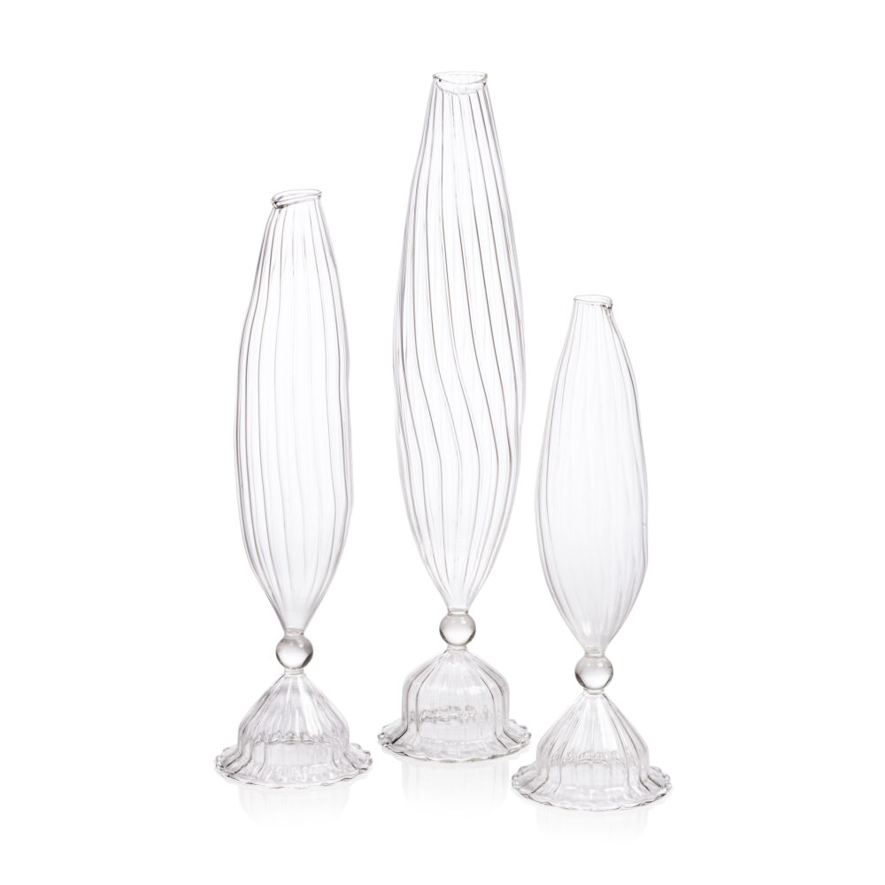 Flo 2,Piece Set Optic Glass Vases, 14" by Zodax - Image 2