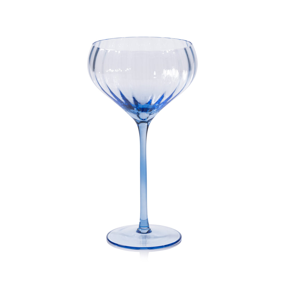 Malden 4,Piece Set Optic Cocktail Glasses, Cocktail Blue by Zodax