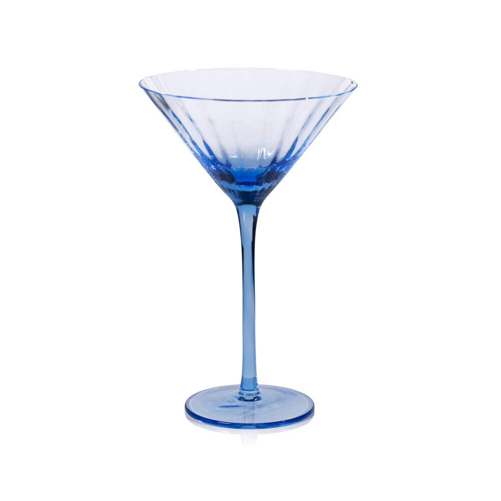 Malden 4,Piece Set Optic Martini Glasses, Cocktail Blue by Zodax