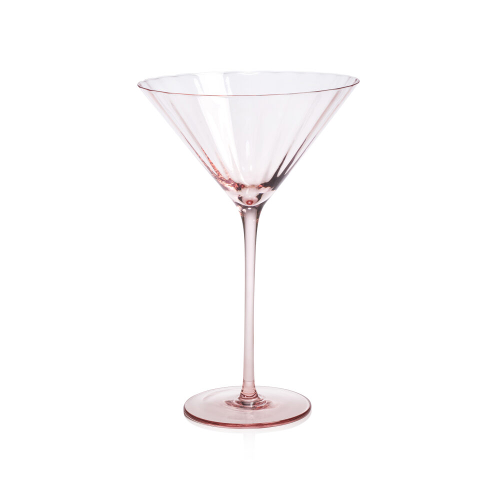 Malden 4,Piece Set Optic Martini Glasses, Pink by Zodax