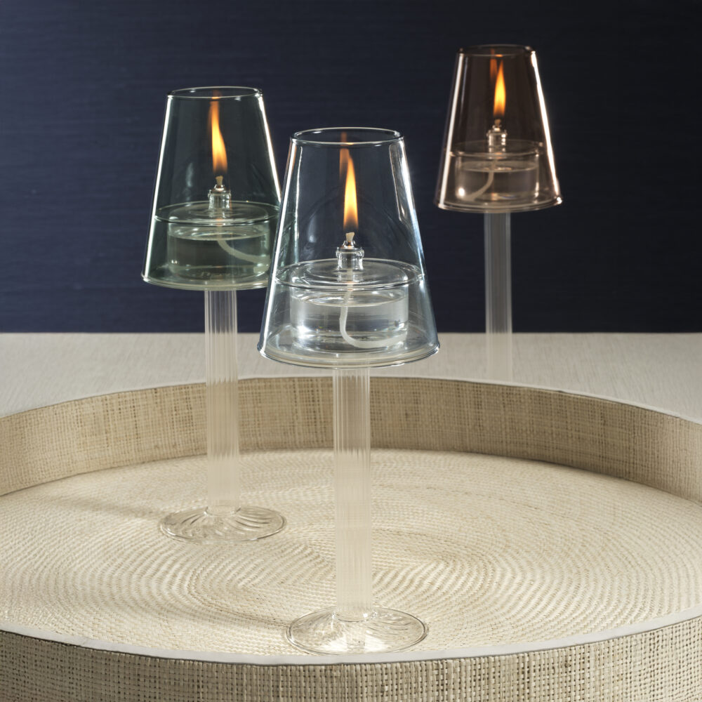 Dauphine Table Lamp with 3 oz Votive Oil Lamp, Corydalis Blue by Zodax - Image 4