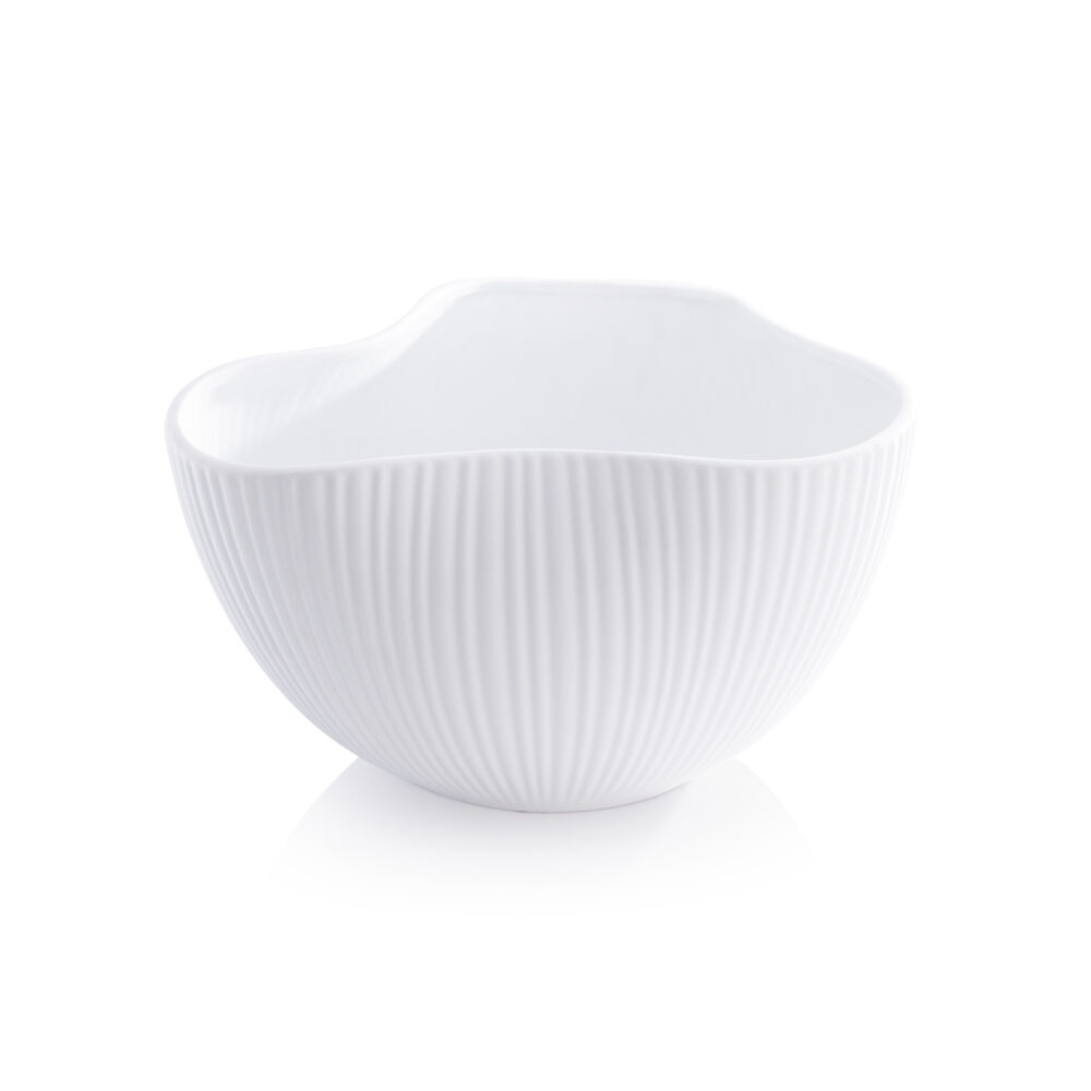 Organic Ribbed Ceramic Orchid Bowl by Zodax