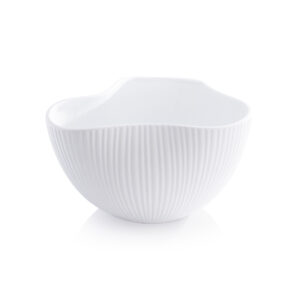 Organic Ribbed Ceramic Orchid Bowl by Zodax