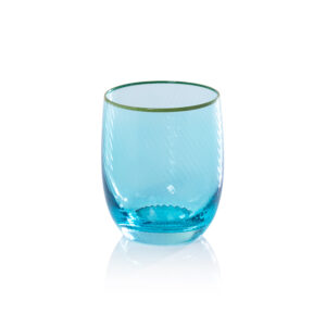Sicilian 4,Piece Swirl Glass Tumbler Set, Sea & Green by Zodax