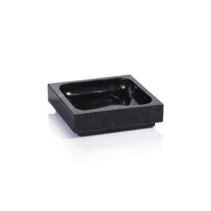 Nero Marquina Natural Marble Tray, 6" x 6" x 1.75" by Zodax