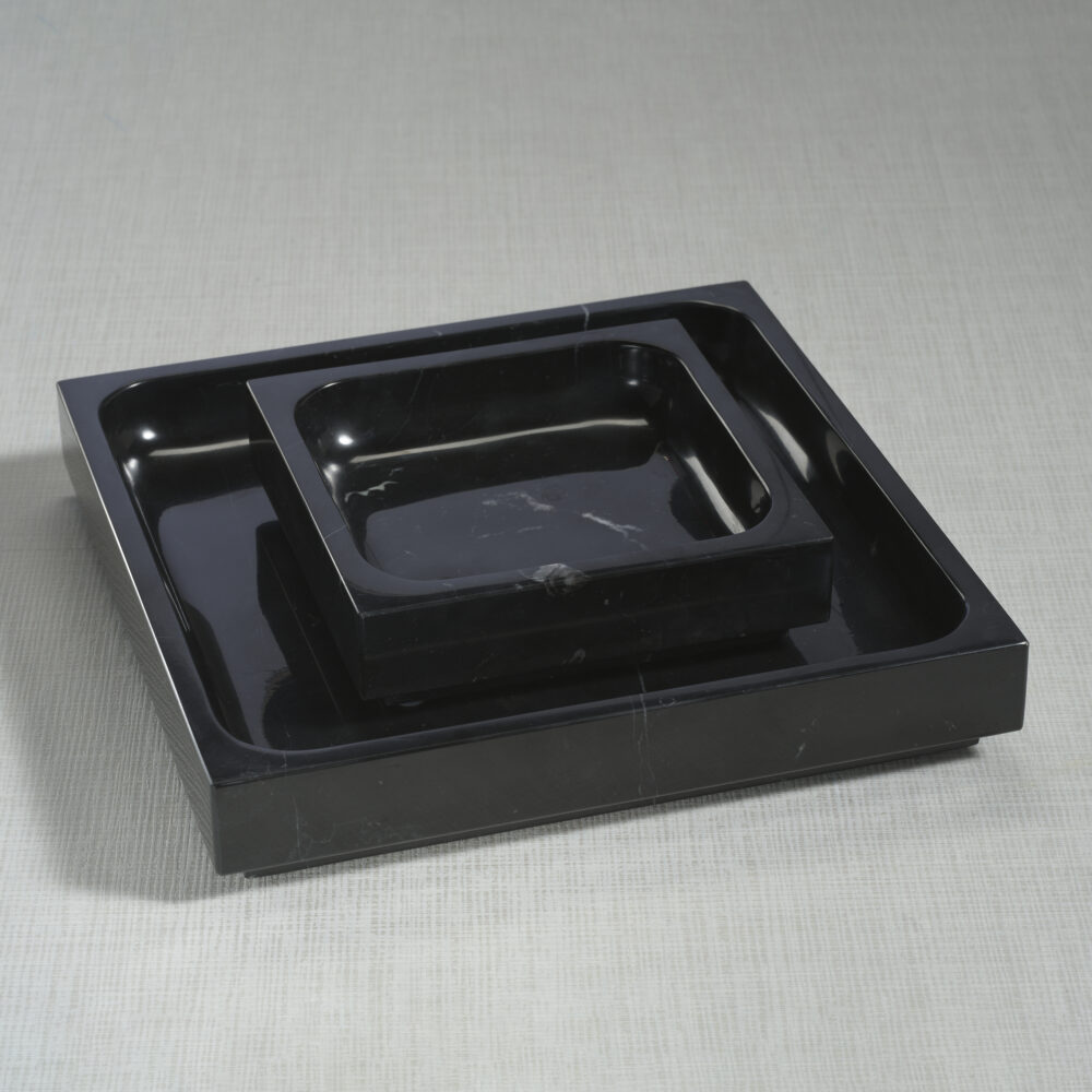Nero Marquina Natural Marble Tray, 9.75" x 9.75" x 2" by Zodax - Image 4