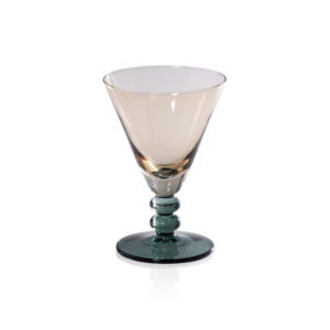 Fusion Two,Tone 6,Piece Cocktail Glass Set, Green Ivy w/ Chamomile by Zodax