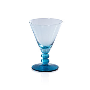 Fusion Two,Tone 6,Piece Cocktail Glass Set, Mediterranean Blue w/ Coastal Shade by Zodax