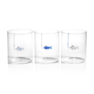 Tidal Sip Glass Tumblers, 3,Piece Assorted Set by Zodax
