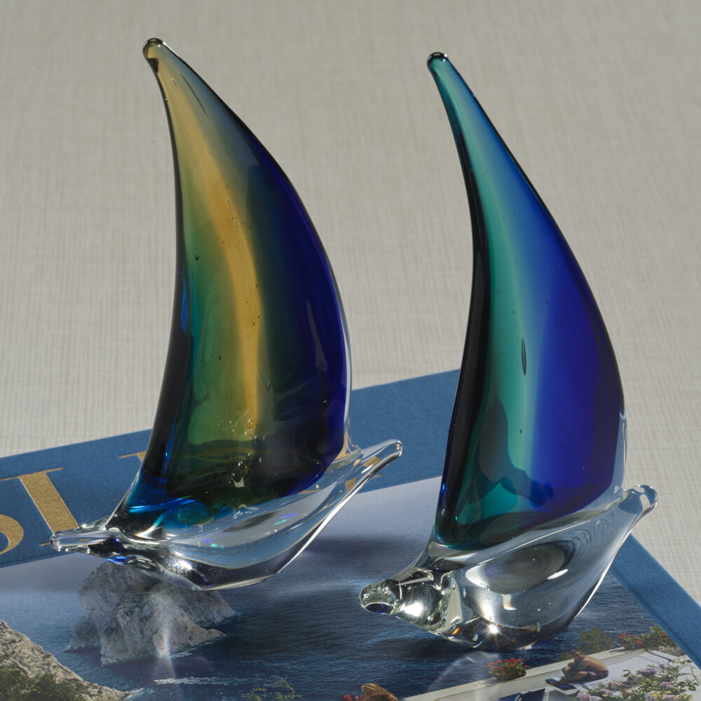 Marisol 2,Piece Assorted Set Decorative Glass Sailboats, 8" by Zodax - Image 4