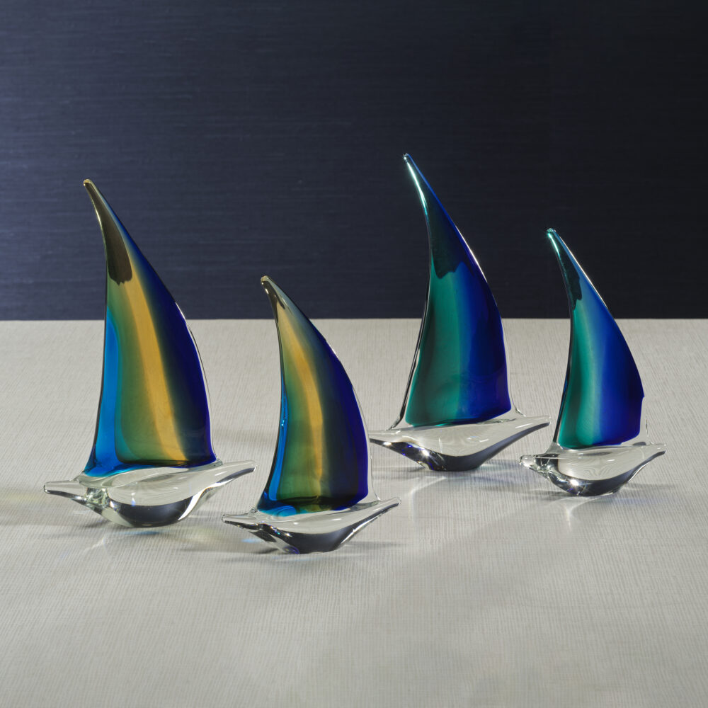 Marisol 2,Piece Assorted Set Decorative Glass Sailboats, 8" by Zodax - Image 7