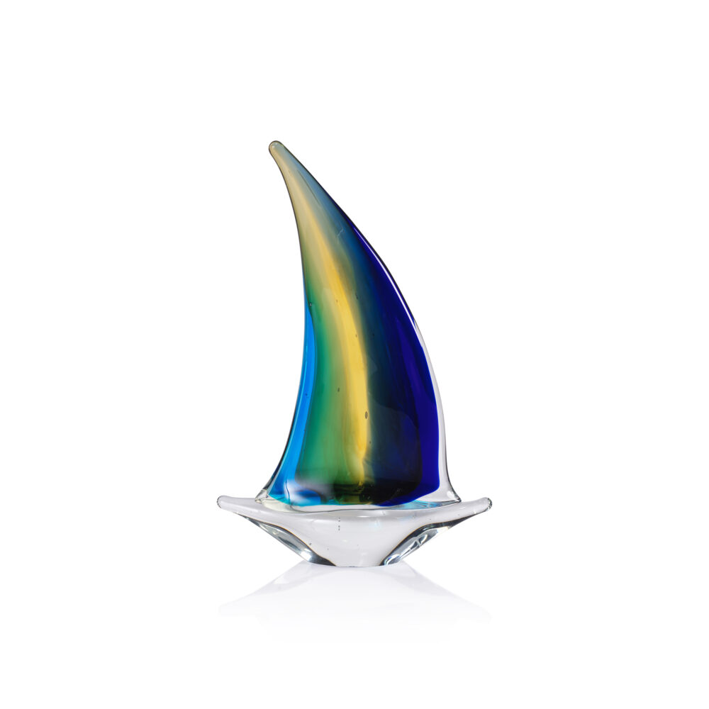 Marisol 2,Piece Assorted Set Decorative Glass Sailboats, 8" by Zodax - Image 2