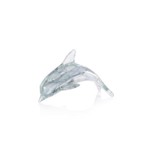 Marinella Decorative Gray Glass Dolphin, Small by Zodax
