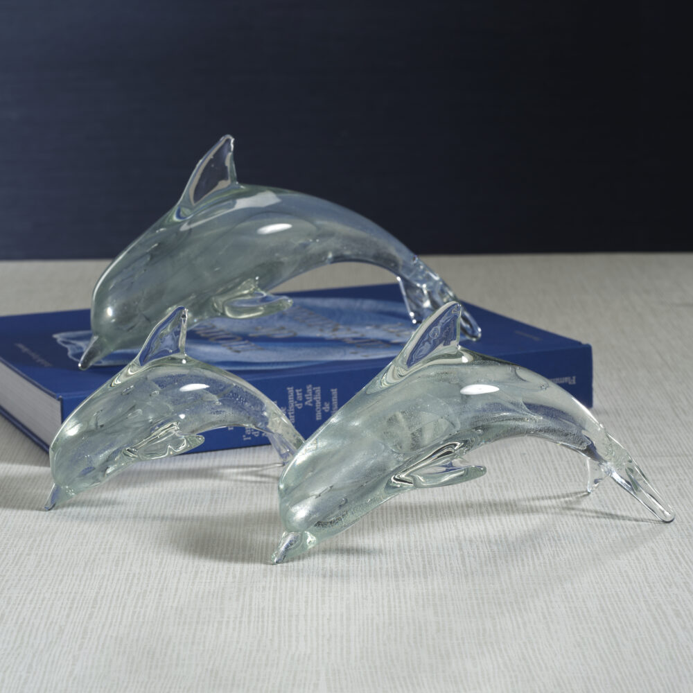 Marinella Decorative Gray Glass Dolphin, Large by Zodax - Image 3