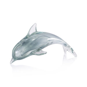 Marinella Decorative Gray Glass Dolphin, Large by Zodax