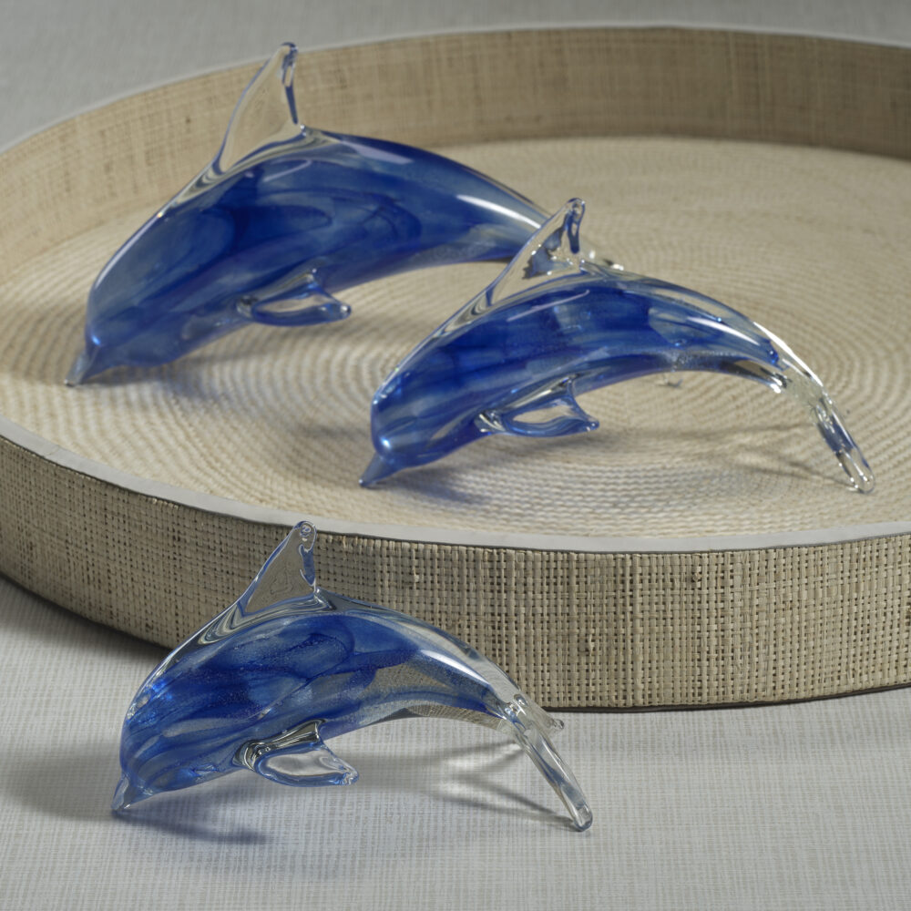 Marinella Decorative Blue Glass Dolphin, Medium by Zodax - Image 3