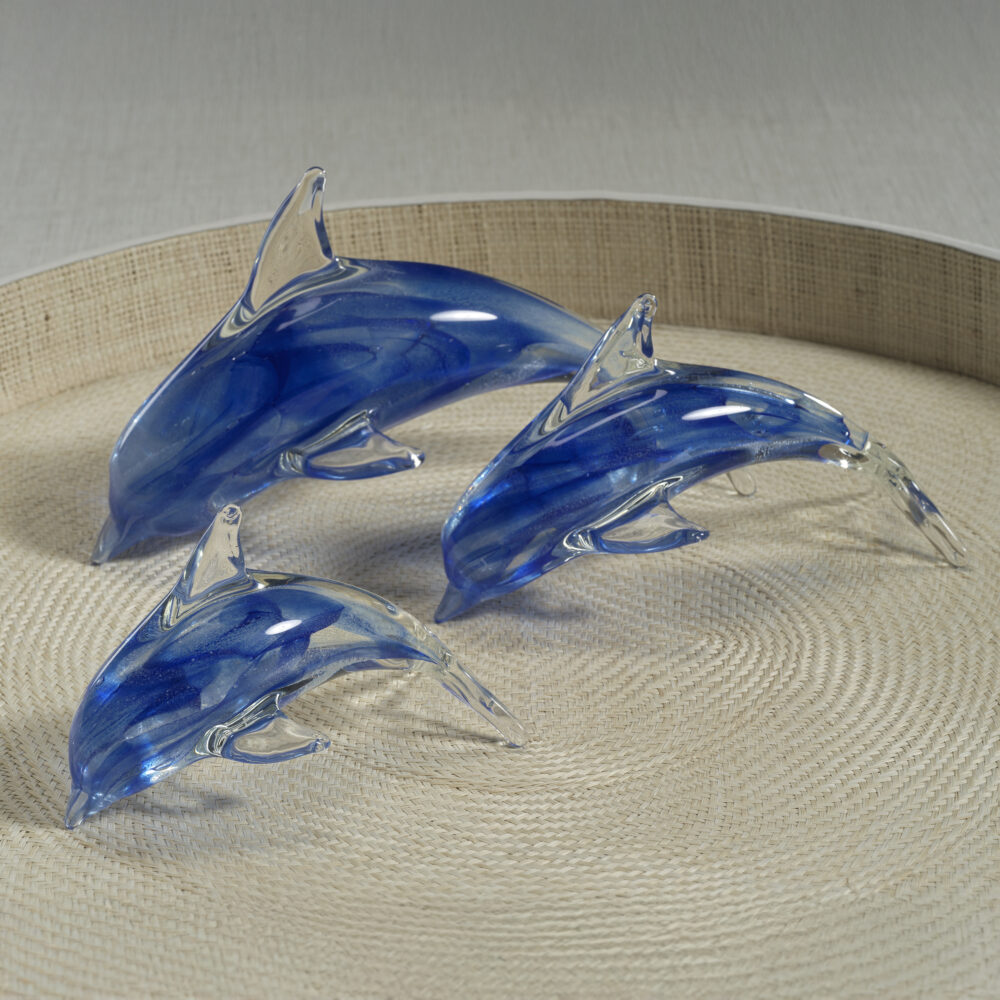 Marinella Decorative Blue Glass Dolphin, Medium by Zodax - Image 4