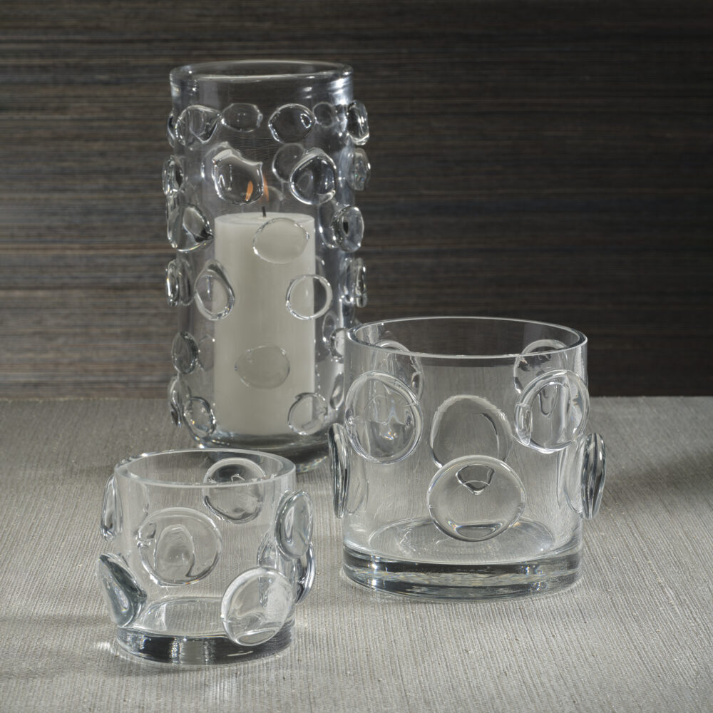 Celeste Tall Glass Vase / Hurricane, Clear by Zodax - Image 3