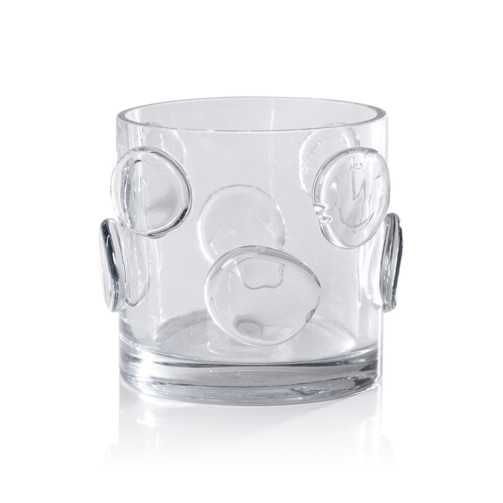 Celeste Clear Glass Candle Holder, 6.75" x 6" by Zodax