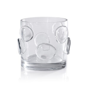 Celeste Clear Glass Candle Holder, 6.75" x 6" by Zodax