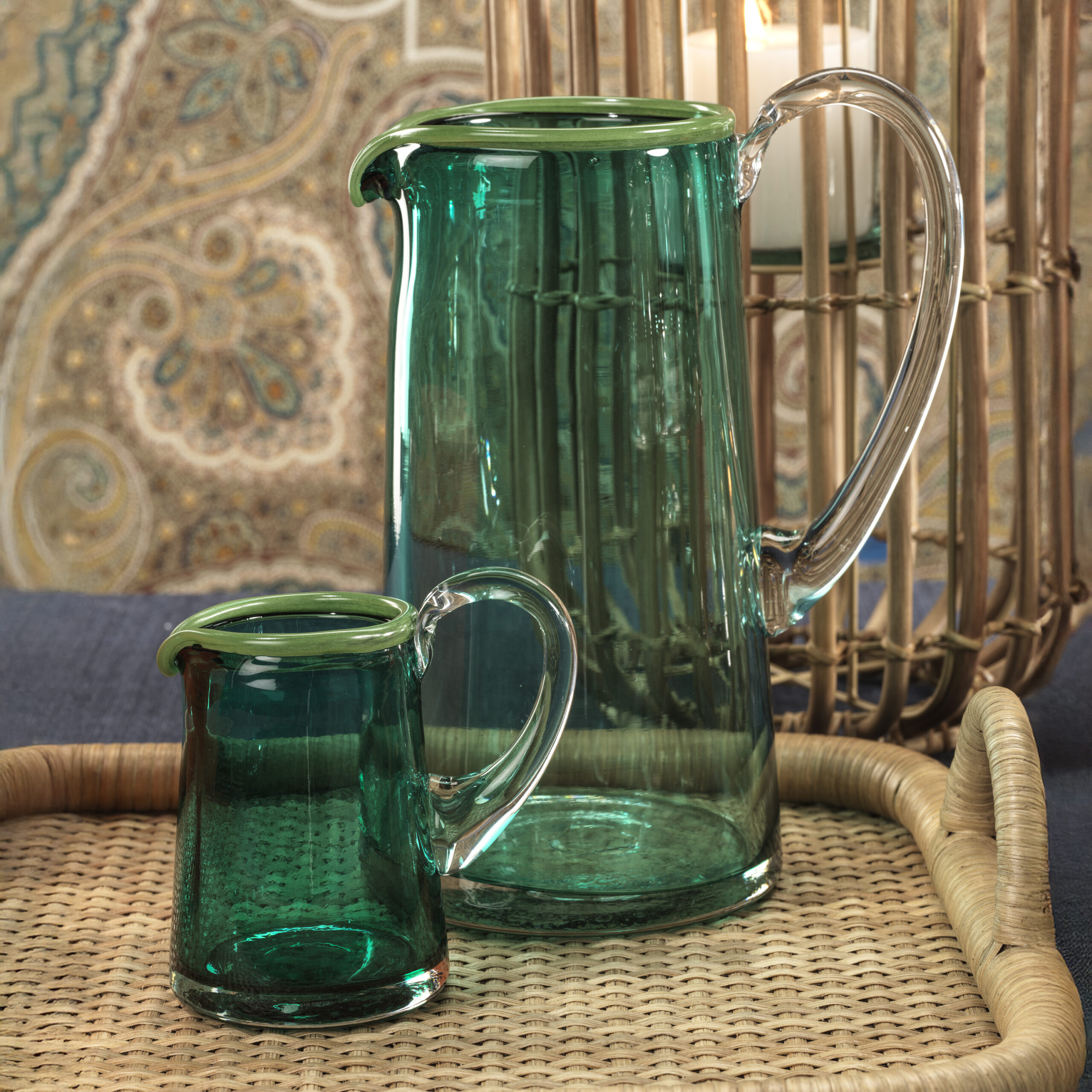 Lagoon Glass Juice Pitcher, Azul, Green & Clear by Zodax - Image 2