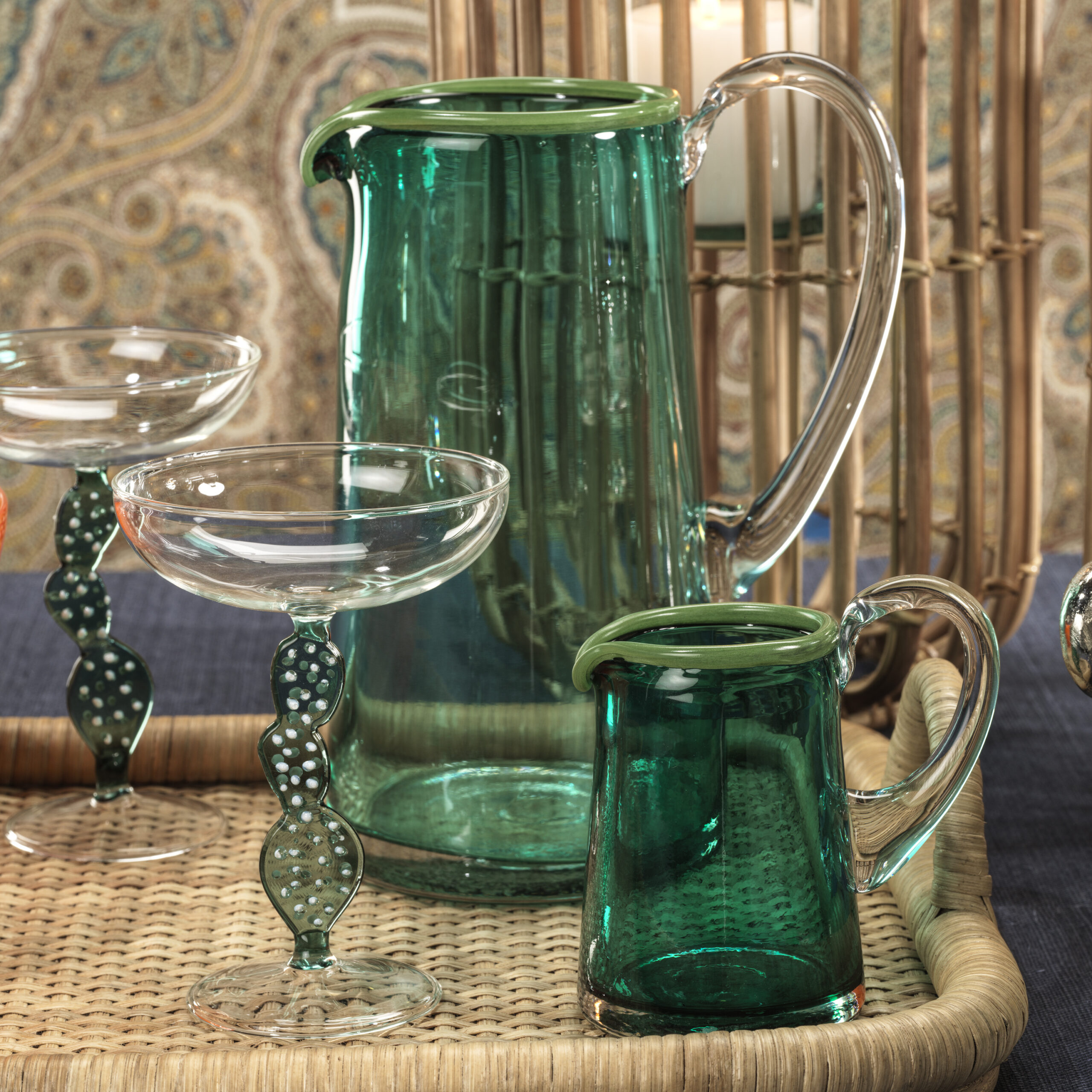 Lagoon Glass Juice Pitcher, Azul, Green & Clear by Zodax - Image 3