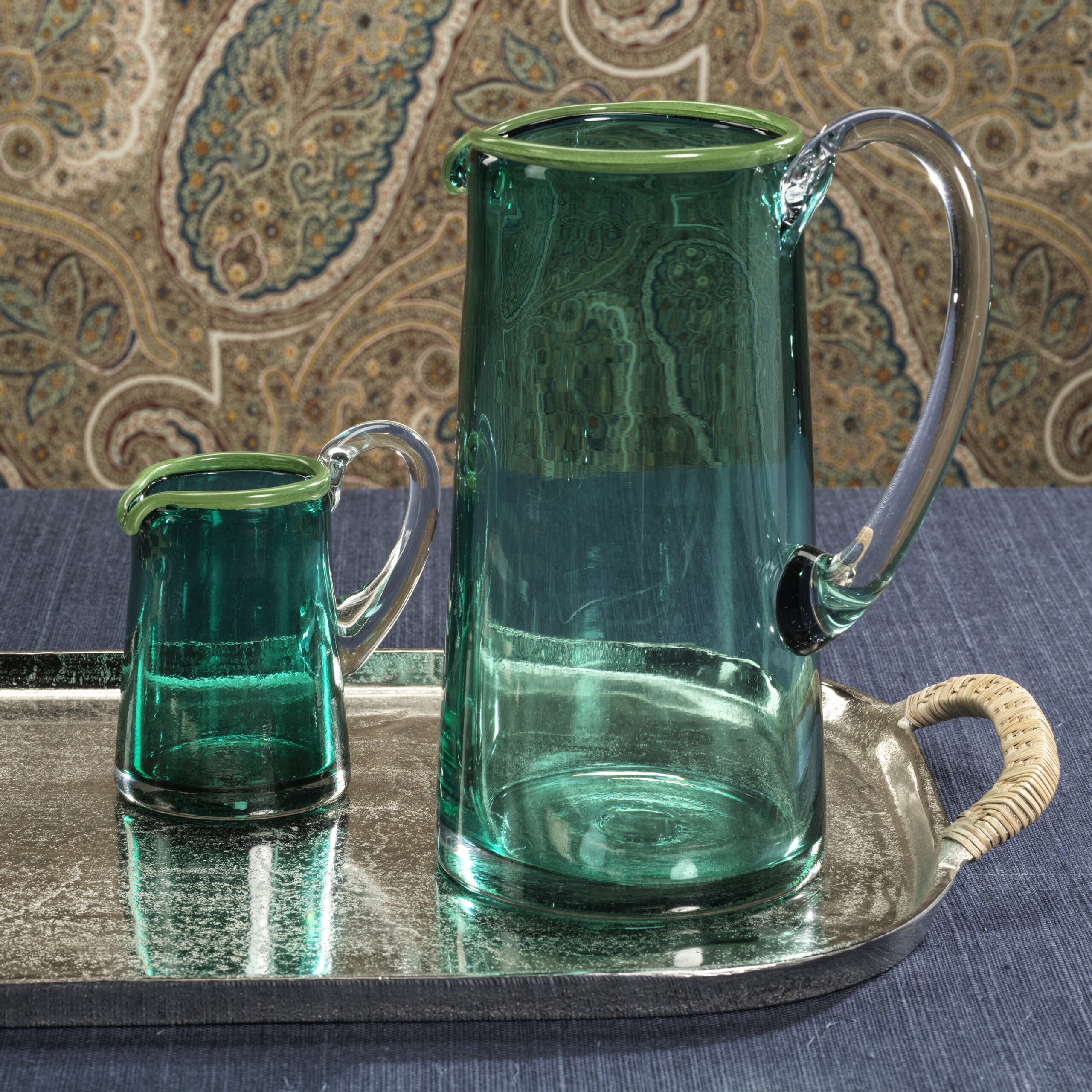Lagoon Glass Juice Pitcher, Azul, Green & Clear by Zodax - Image 4