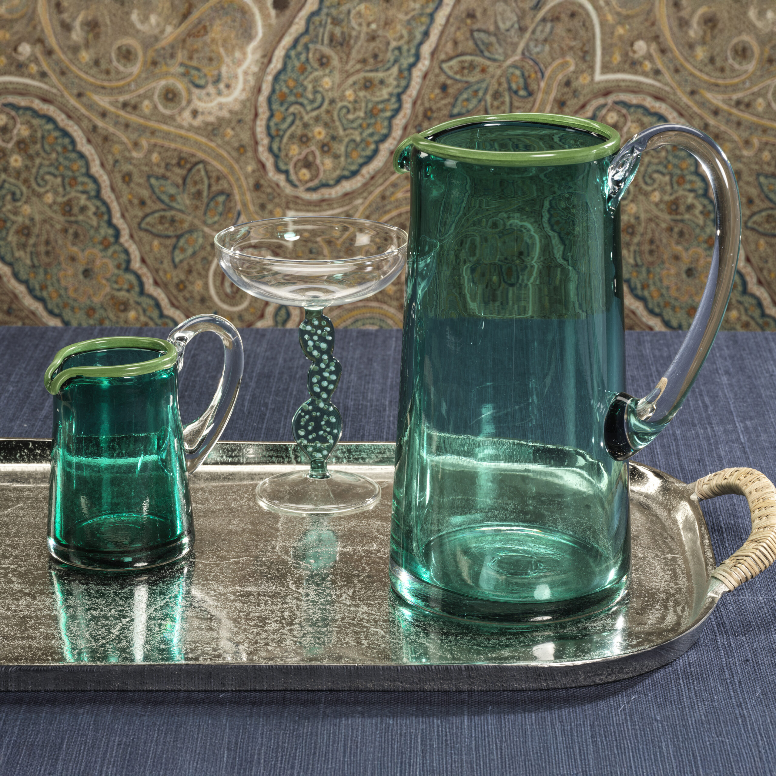 Lagoon Glass Juice Pitcher, Azul, Green & Clear by Zodax - Image 5