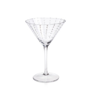 Pescara 4,Piece Set White Dot Martini Glasses, Clear by Zodax