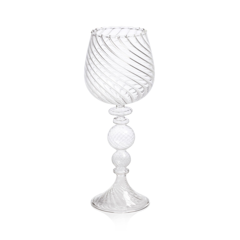 Rialto  Twisted Optic White Wine Glasses, Set of 4  by Zodax