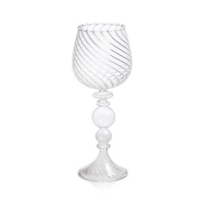 Rialto  Twisted Optic White Wine Glasses, Set of 4  by Zodax